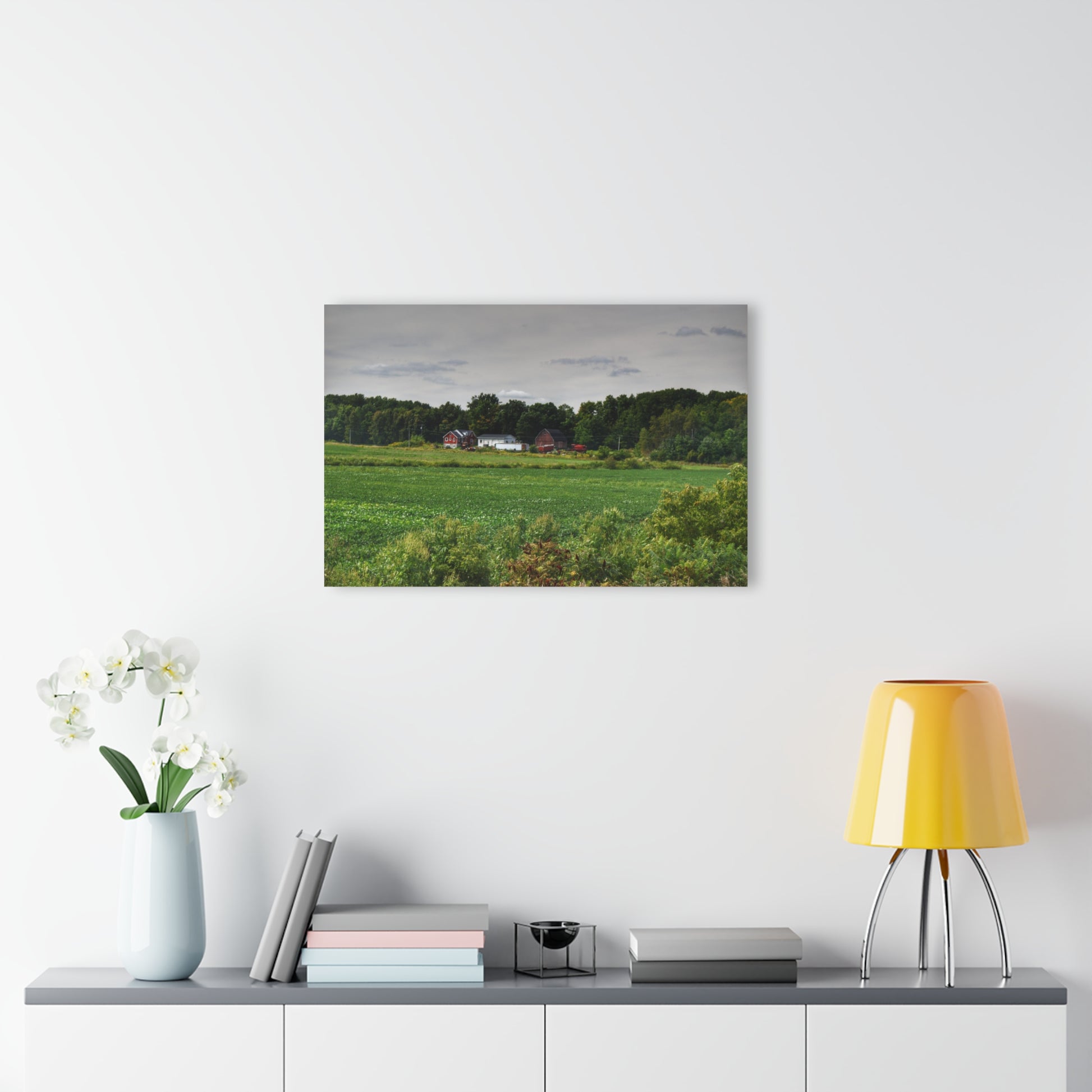 Rustic Farmhouse Wall Print Featuring Across the Field in Silverwood