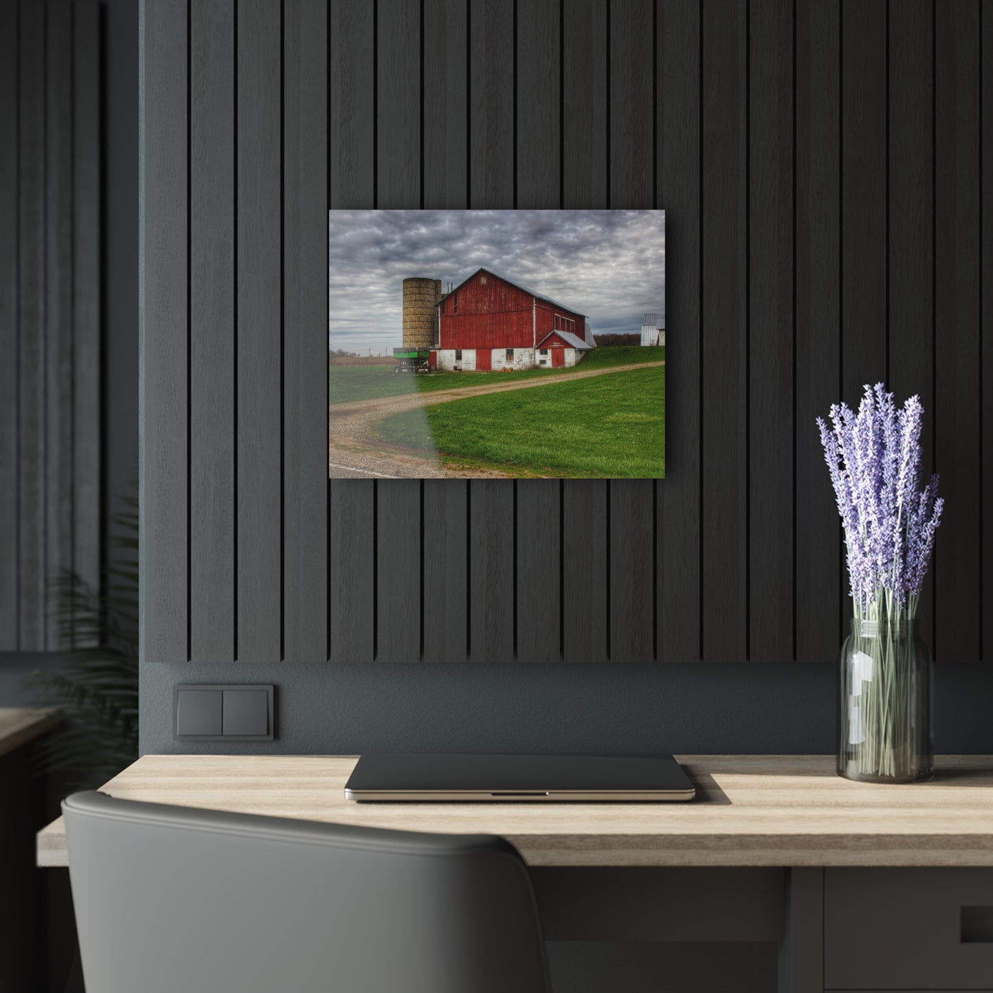 Barn Boutique Modern Farmhouse Acrylic Wall Print| Fostoria Red II