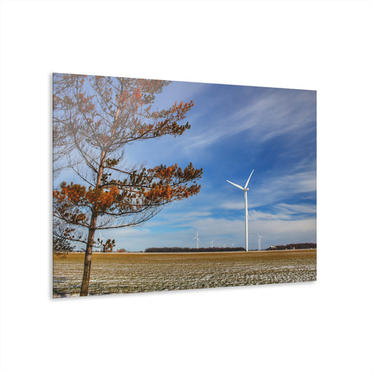U R There Photography Winter Windmills Rustic Farmhouse Acrylic Wall Print