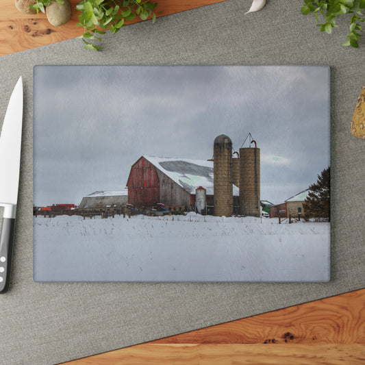 U R There Photography Five Lakes Farm II Rustic Farmhouse Tempered-Glass Cutting Board