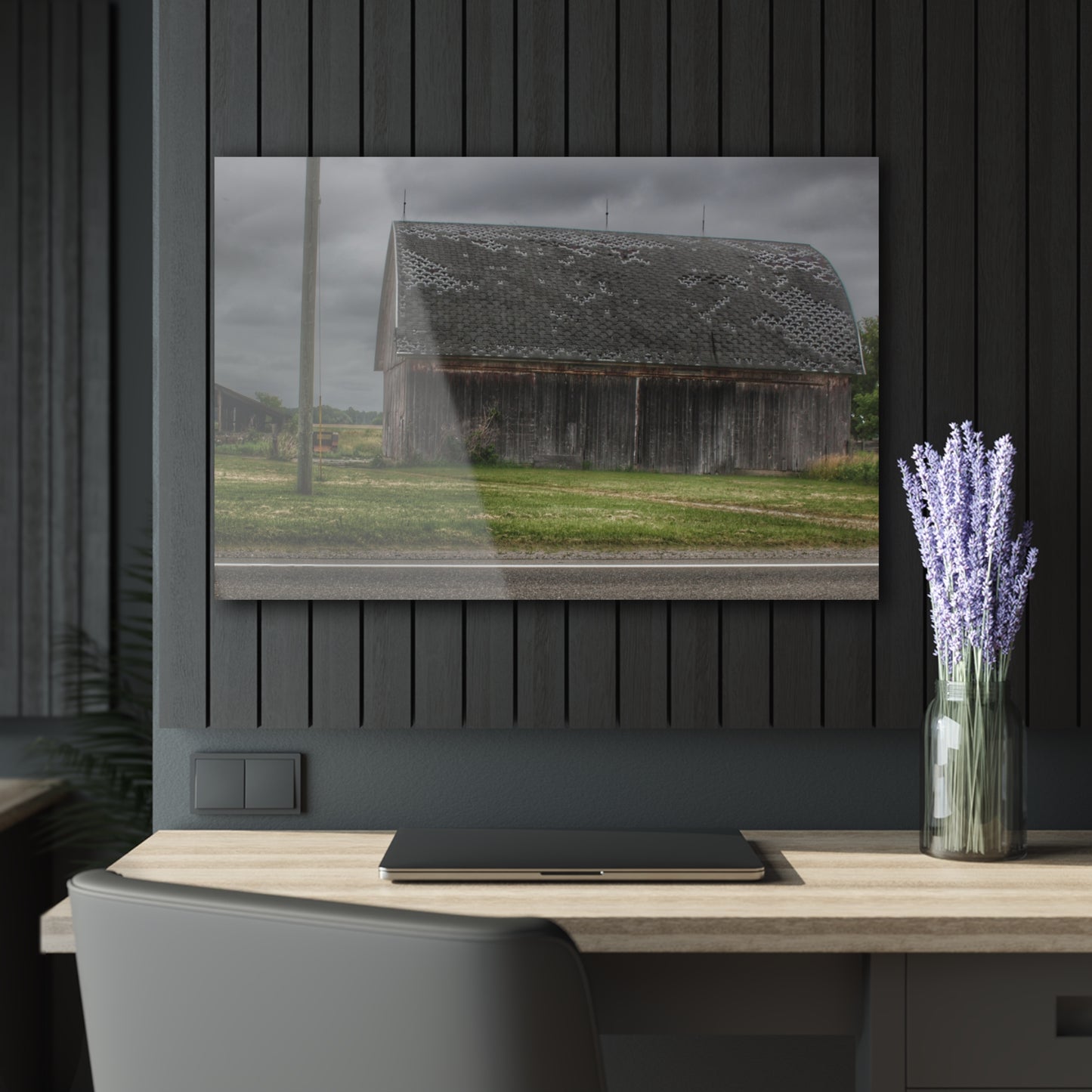 U R There Photography M-24 Elder Grey Rustic Farmhouse Acrylic Wall Print