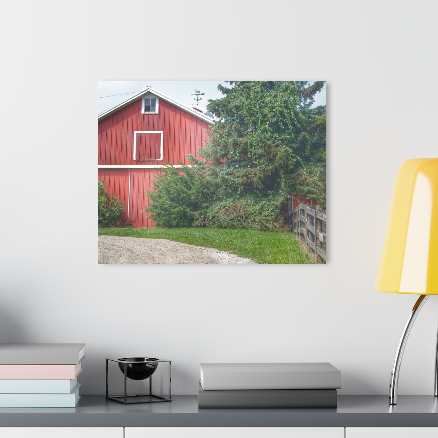 U R There Photography Modern Red I Rustic Farmhouse Acrylic Wall Print