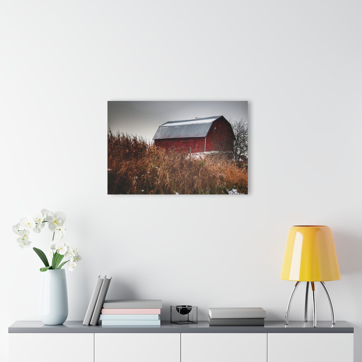 U R There Photography Noble Road Red Rustic Farmhouse Acrylic Wall Print