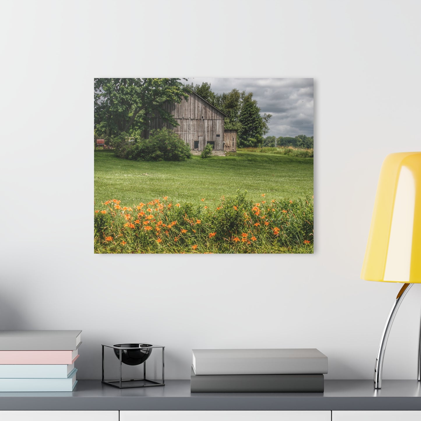 U R There Photography Millington Road Lilly Grey Rustic Farmhouse Acrylic Wall Print