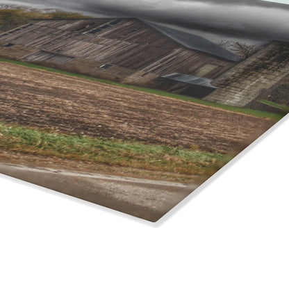 U R There Photography Gilford Grey II Rustic Farmhouse Tempered-Glass Cutting Board