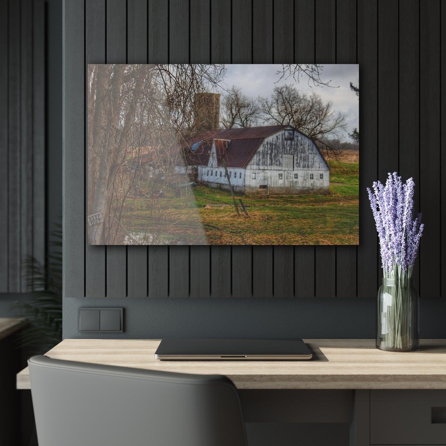 U R There Photography Otter Lake Road White Rustic Farmhouse Acrylic Wall Print