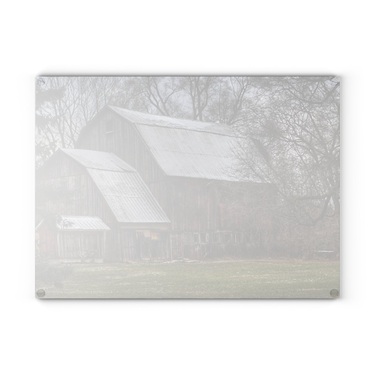 U R There Photography Hennessey Road Grey Rustic Farmhouse Tempered-Glass Cutting Board