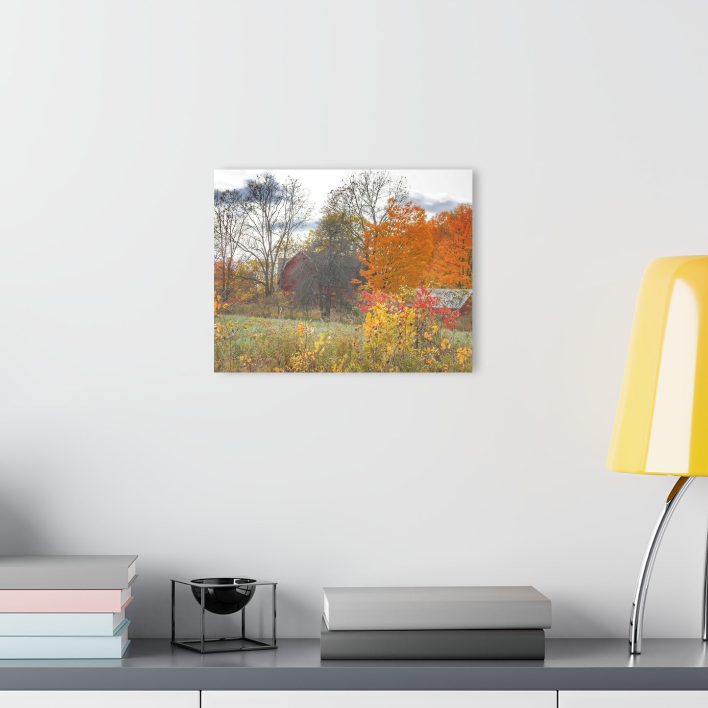 U R There Photography Bowers Hidden Red Rustic Farmhouse Acrylic Wall Print