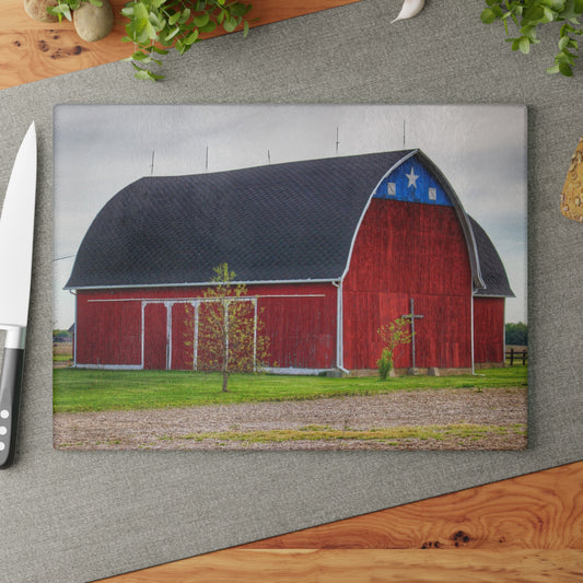 U R There Photography M-24 Star Barn Rustic Farmhouse Tempered-Glass Cutting Board