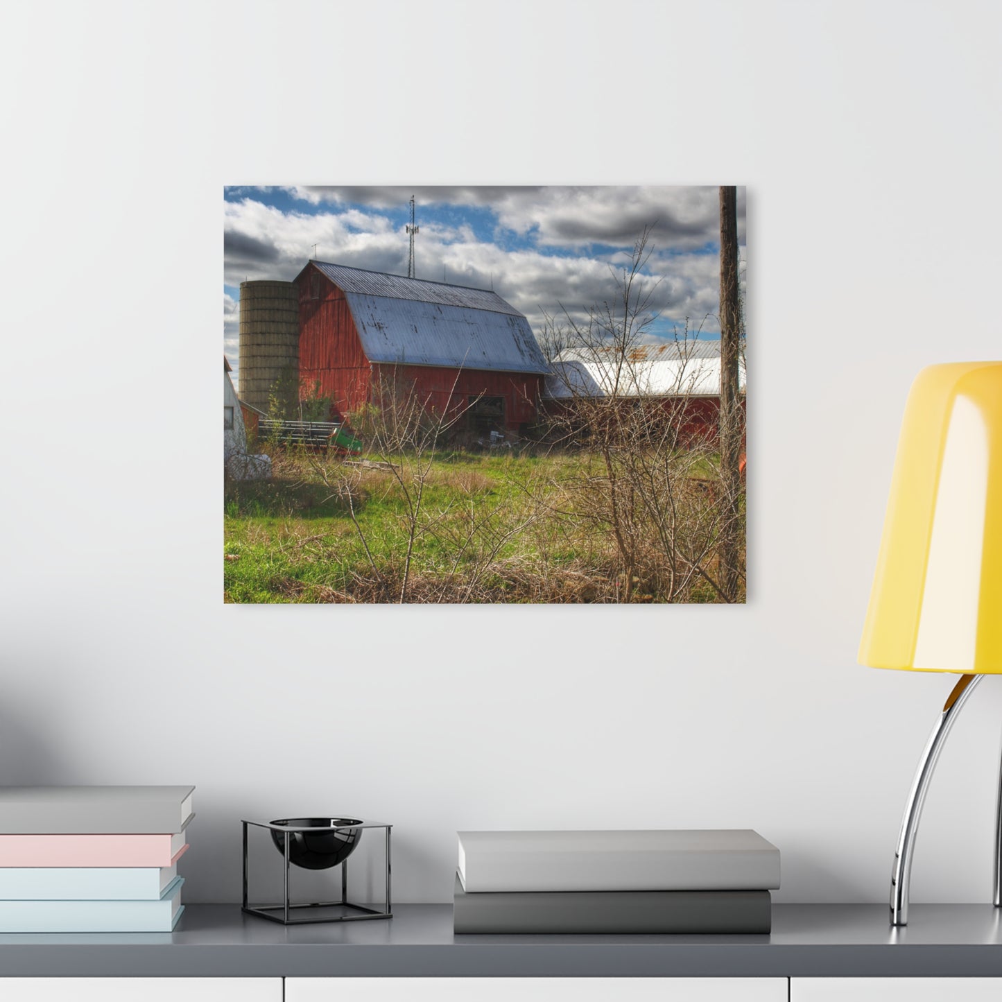 U R There Photography McDowell Road Reds III Rustic Farmhouse Acrylic Wall Print