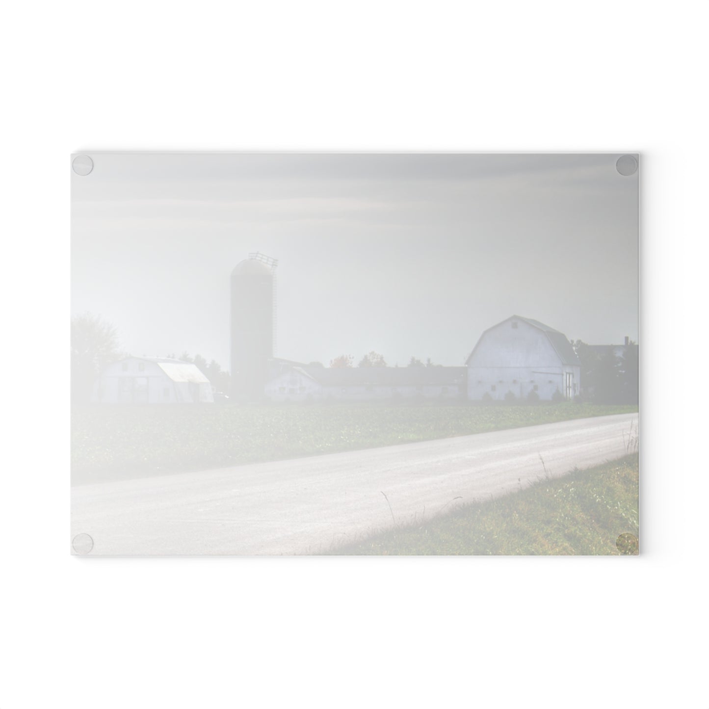 U R There Photography South Block Road Farm Rustic Farmhouse Tempered-Glass Cutting Board