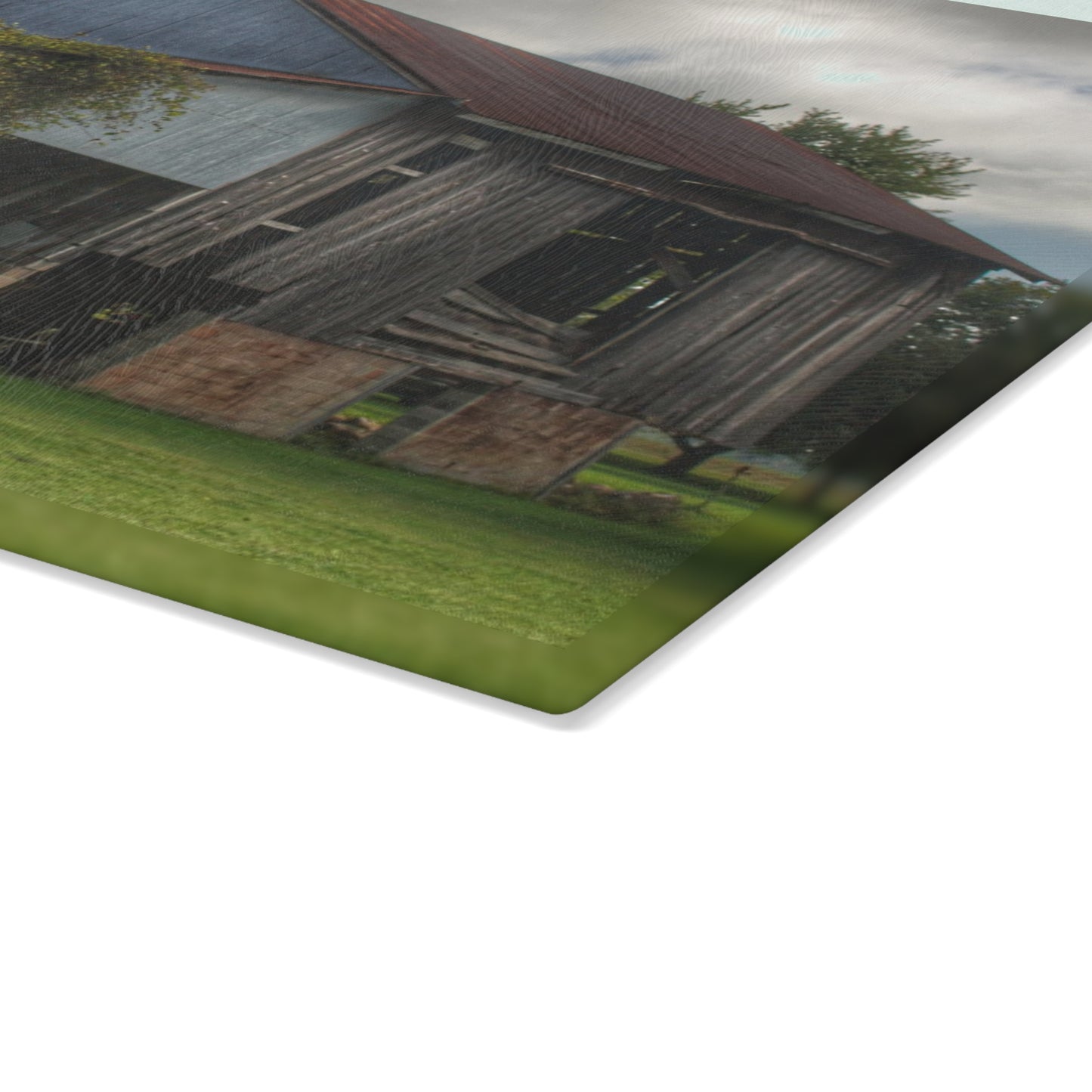 U R There Photography Pergola Barn Rustic Farmhouse Tempered-Glass Cutting Board