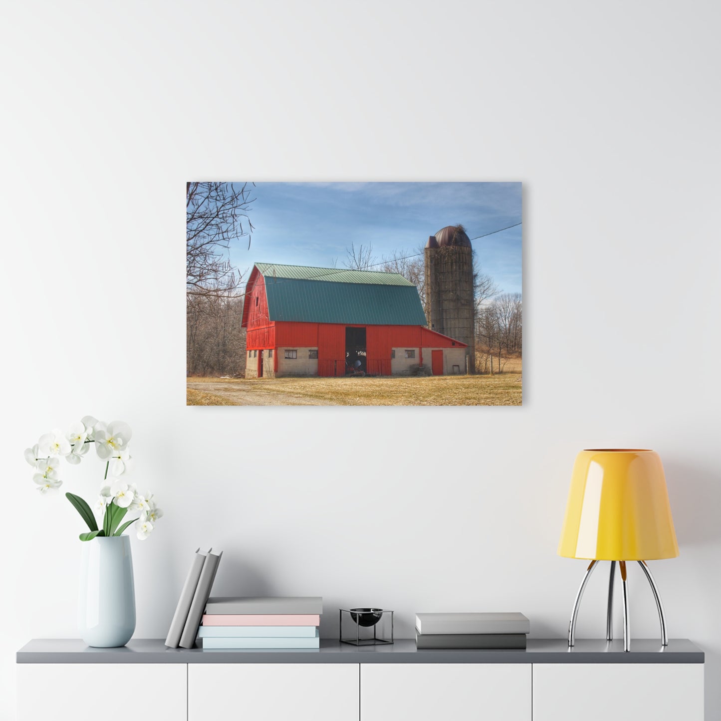 U R There Photography Wilson Road Red and Silo II Rustic Farmhouse Acrylic Wall Print
