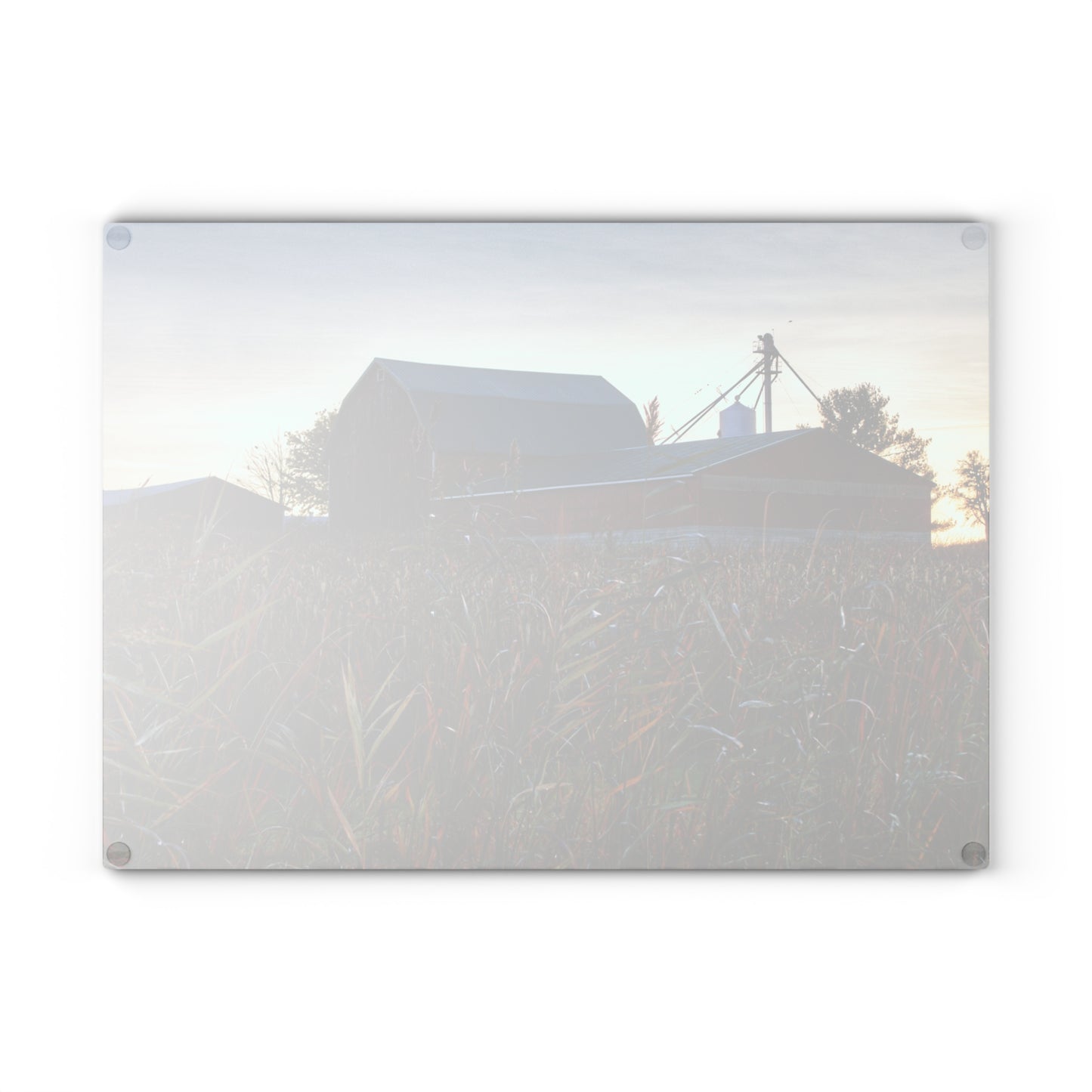 U R There Photography Haines Road Hidden Reds Rustic Farmhouse Tempered-Glass Cutting Board