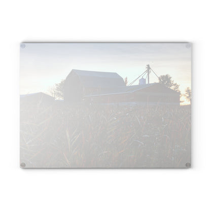 U R There Photography Haines Road Hidden Reds Rustic Farmhouse Tempered-Glass Cutting Board