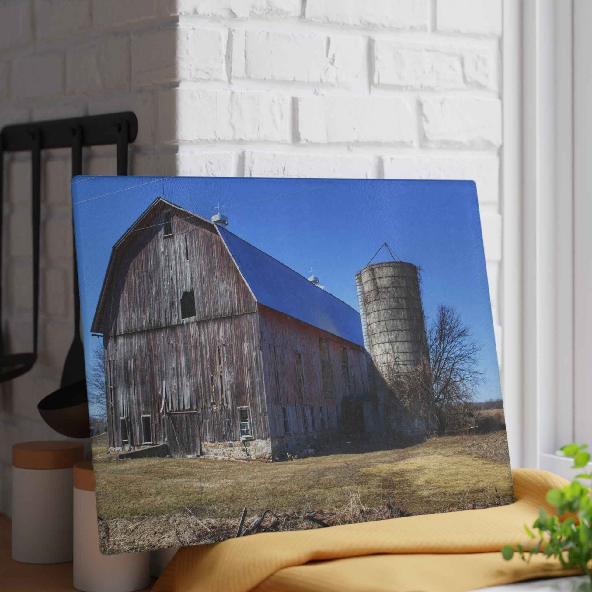 U R There Photography North Irish Red I Rustic Farmhouse Tempered-Glass Cutting Board