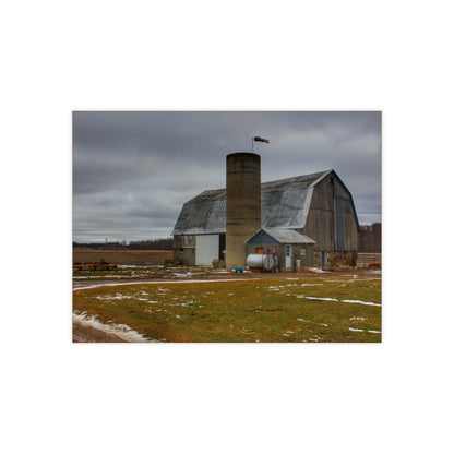 U R There Photography Chapman Road Grey I Rustic Farmhouse Decorative Ceramic Tile