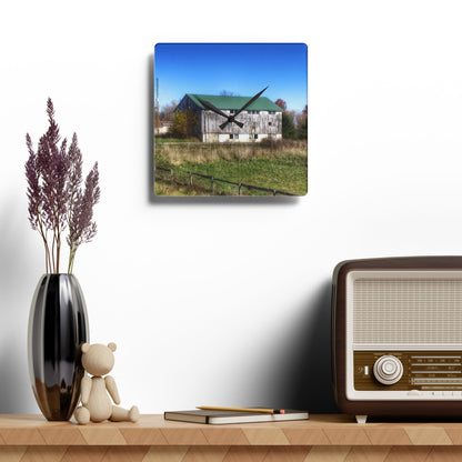 U R There Photography Hadley White Rustic Farmhouse Acrylic Analog Wall Clock