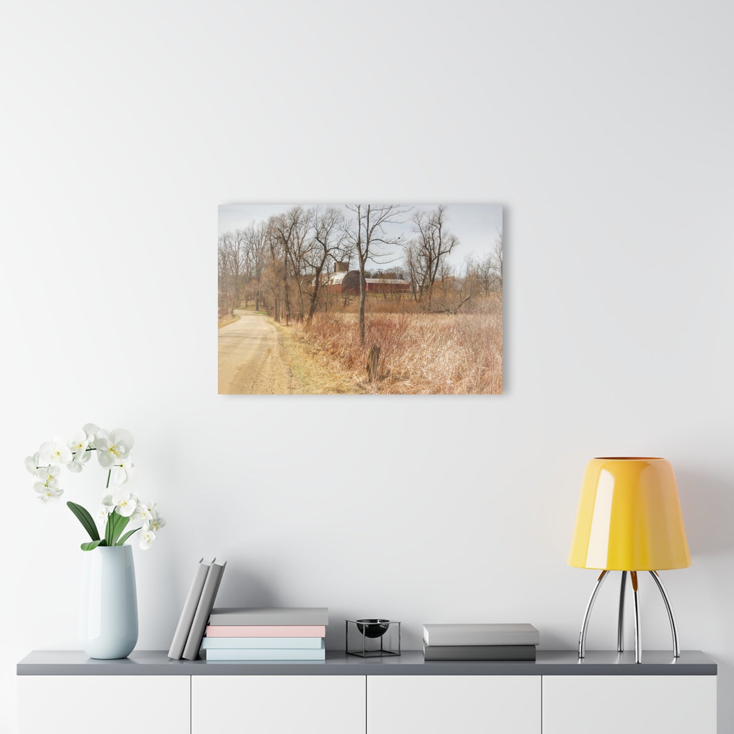 U R There Photography Hough Road Hidden Reds Rustic Farmhouse Acrylic Wall Print