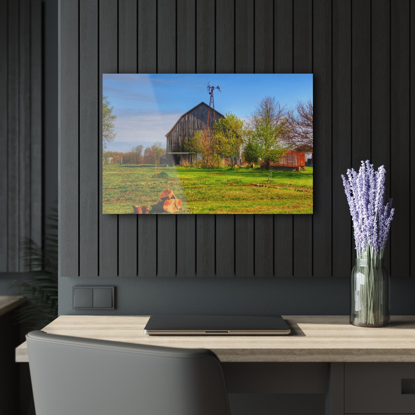 U R There Photography Sohn Road Grey Rustic Farmhouse Acrylic Wall Print
