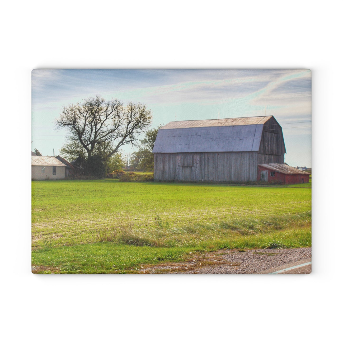 U R There Photography North Gera Road Red Rustic Farmhouse Tempered-Glass Cutting Board