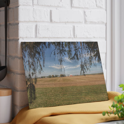U R There Photography Cass City Farm Rustic Farmhouse Tempered-Glass Cutting Board
