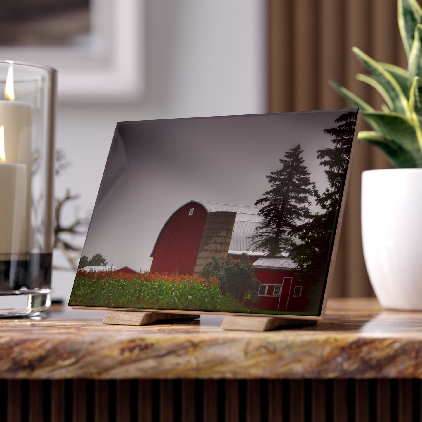 U R There Photography Beyond the Fog on Haines Rustic Farmhouse Decorative Ceramic Tile