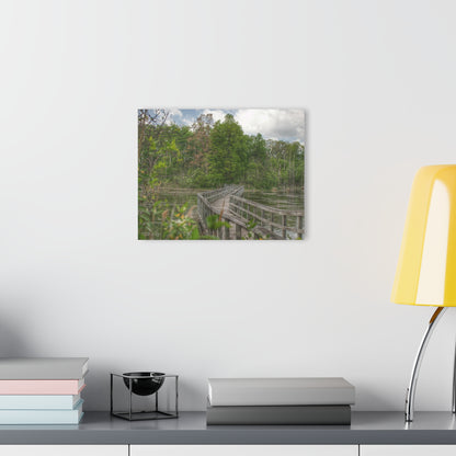 Barn Boutique Modern Farmhouse Acrylic Wall Print| Linear Park Bridge in Lapeer I