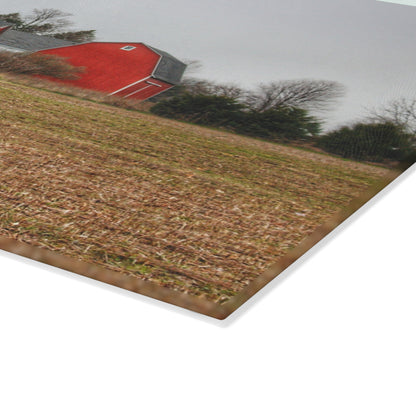 U R There Photography Kidder Road Reds Rustic Farmhouse Tempered-Glass Cutting Board