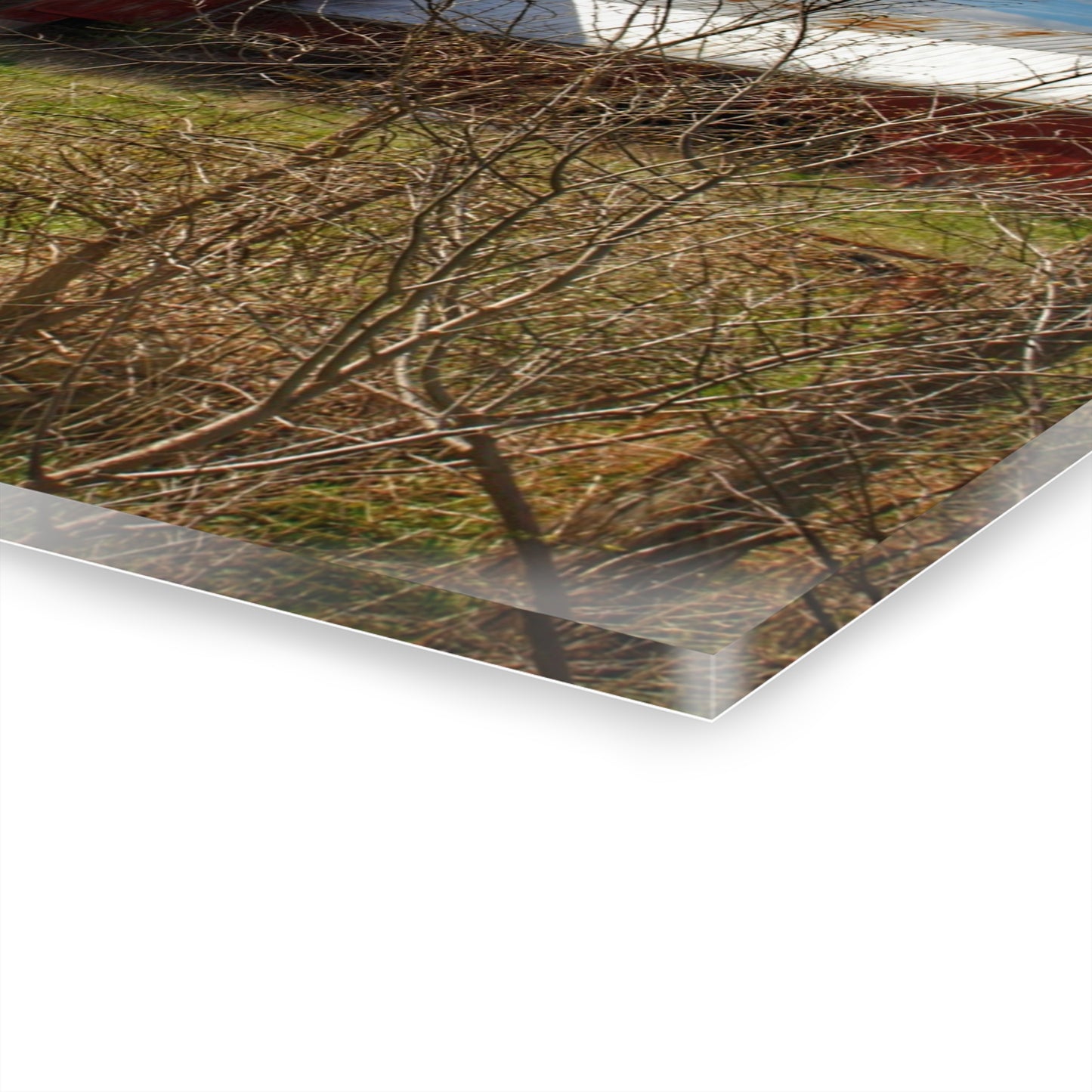 U R There Photography McDowell Road Reds III Rustic Farmhouse Acrylic Wall Print