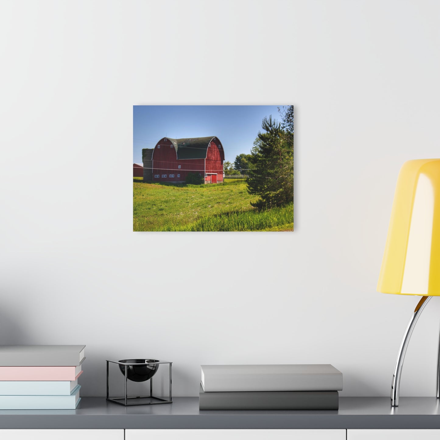 U R There Photography Hegal Road Red Rustic Farmhouse Acrylic Wall Print