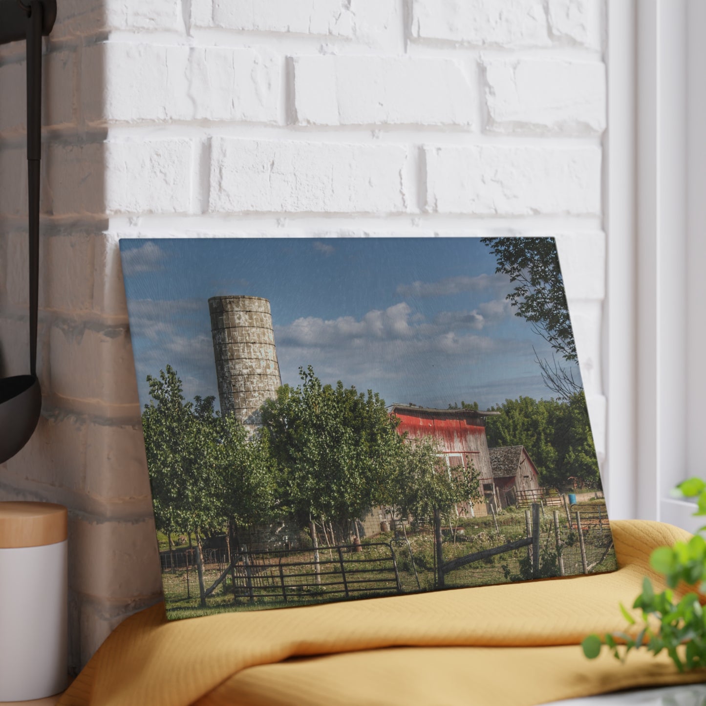 U R There Photography Henderson Road Farm Rustic Farmhouse Tempered-Glass Cutting Board