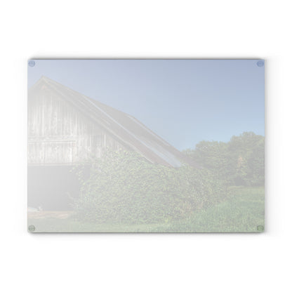 U R There Photography Grey Shack of Millington Rustic Farmhouse Tempered-Glass Cutting Board
