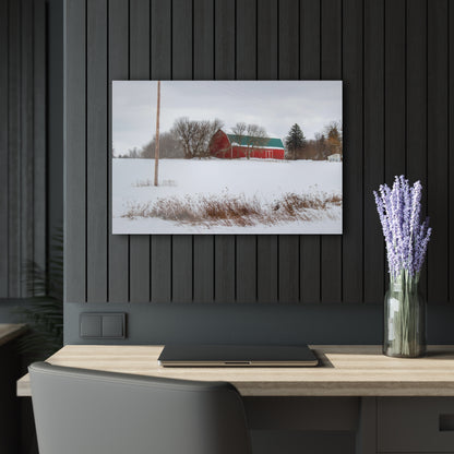U R There Photography Five Lakes Hidden Red Rustic Farmhouse Acrylic Wall Print