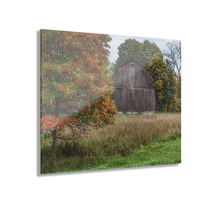 U R There Photography Mount Morris Road Grey in the Fall Rustic Farmhouse Acrylic Wall Print