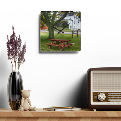 Rustic Farmhouse Wall Clock featuring Picnic in the Park
