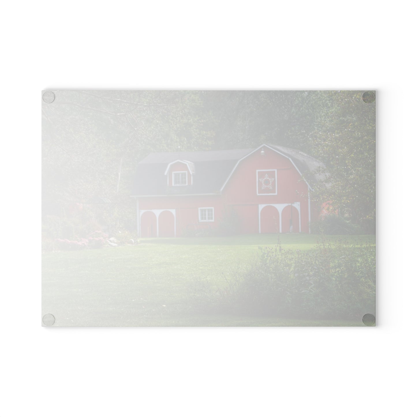 Barn Boutique Rustic Tempered-Glass Cutting Board| Charming Red