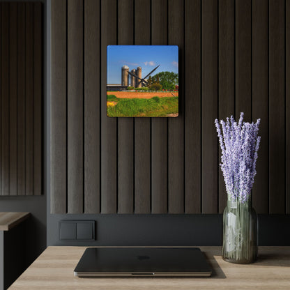 U R There Photography Leslie Road Hidden Rustic Farmhouse Acrylic Analog Wall Clock