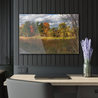 U R There Photography Fall Pond on Sutton Road Rustic Farmhouse Acrylic Wall Print