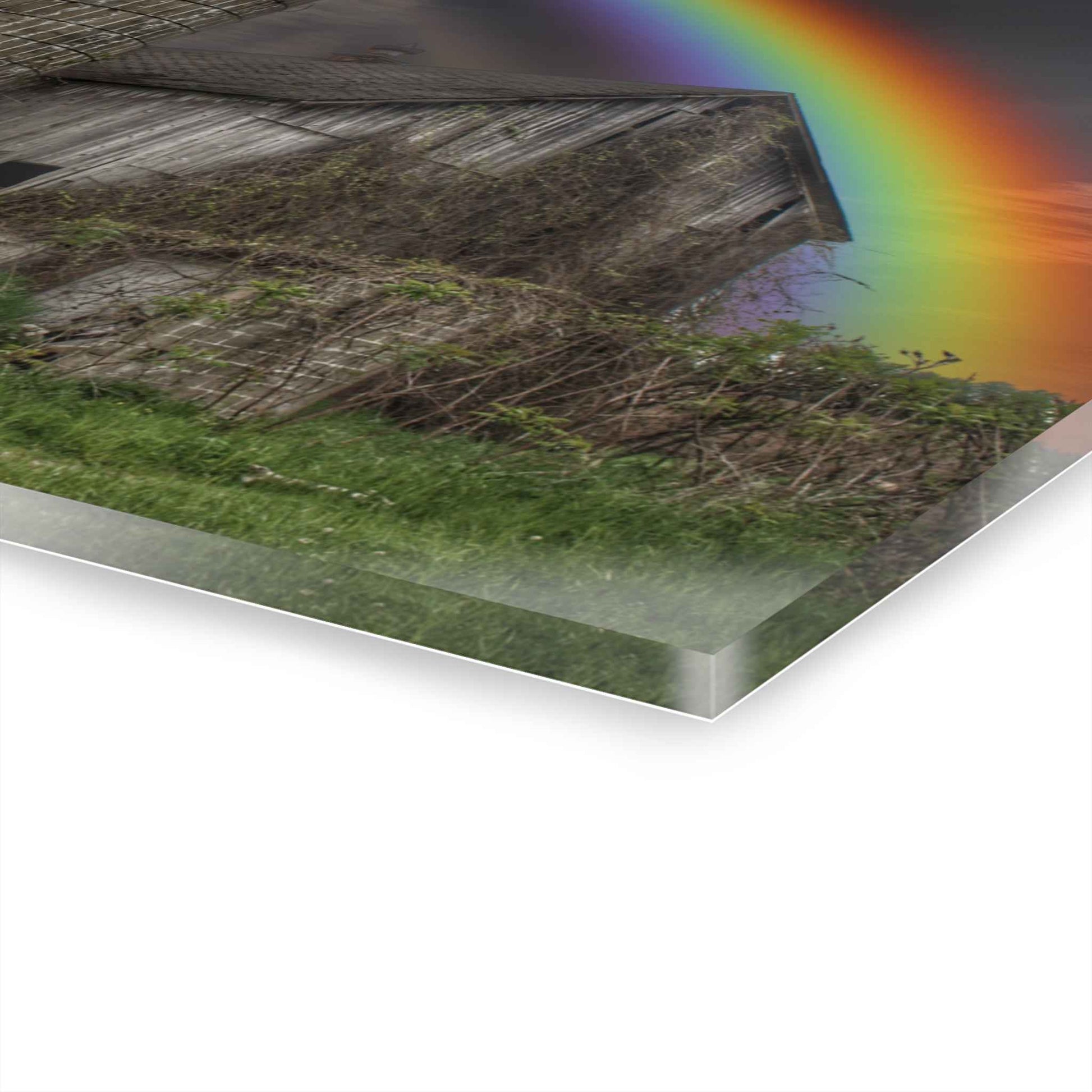 U R There Photography Somewhere Under the Rainbow Rustic Farmhouse Acrylic Wall Print