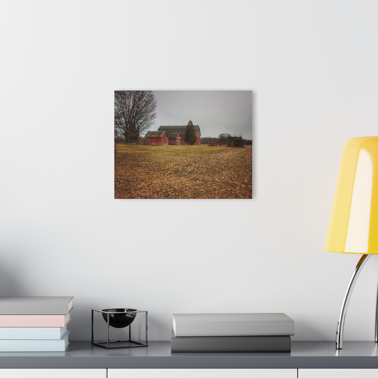U R There Photography Wilder Road Reds in Spring Rustic Farmhouse Acrylic Wall Print