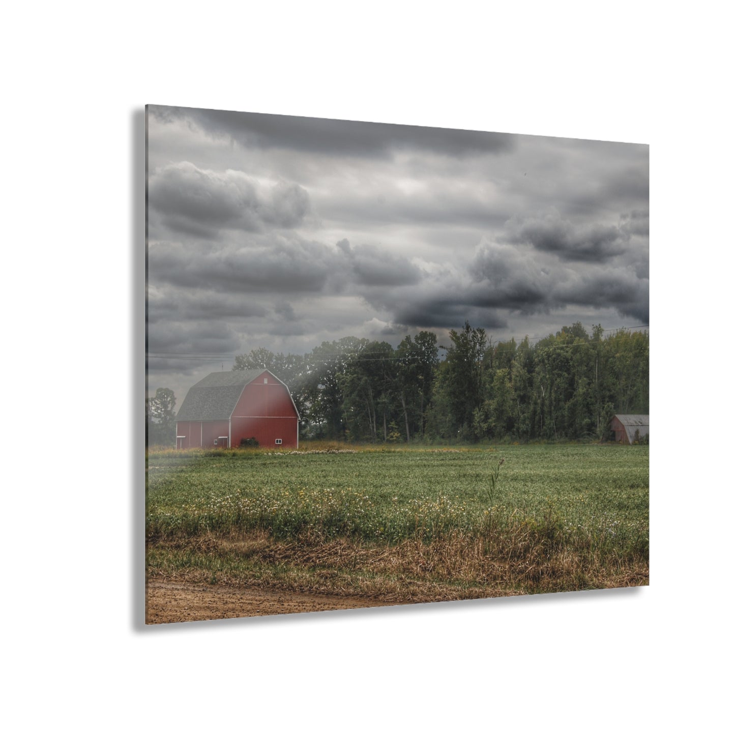 U R There Photography Weyer Road Red and Quonset Rustic Farmhouse Acrylic Wall Print