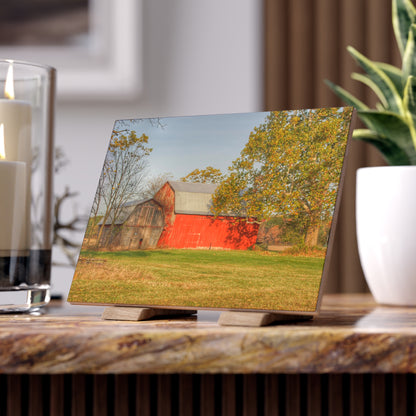 U R There Photography Barkley Road Red I Rustic Farmhouse Decorative Ceramic Tile