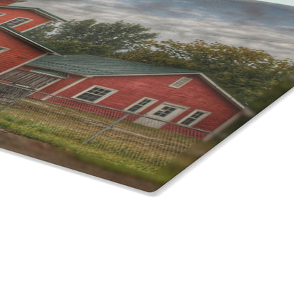 U R There Photography Aside the Tracks in Clifford Rustic Farmhouse Tempered-Glass Cutting Board