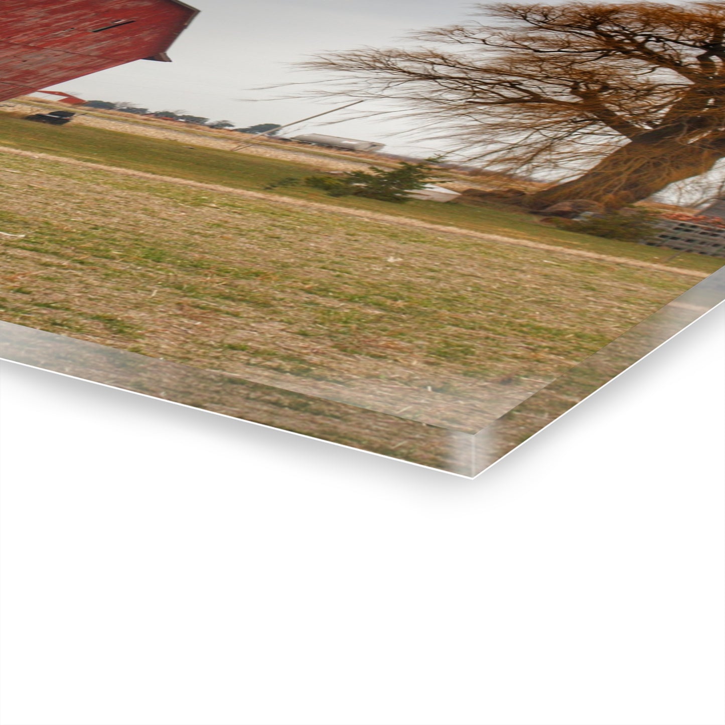 U R There Photography Loomis Road Red Rustic Farmhouse Acrylic Wall Print