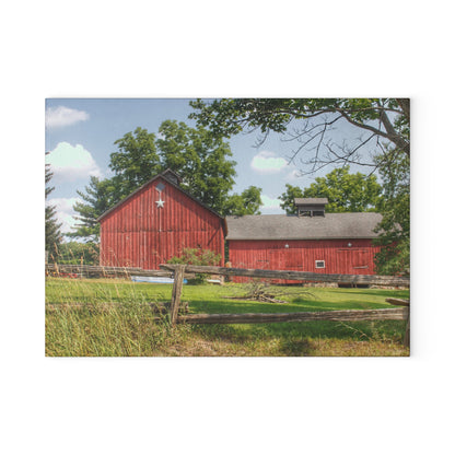 U R There Photography Hollow Corners Star Barn Rustic Farmhouse Tempered-Glass Cutting Board