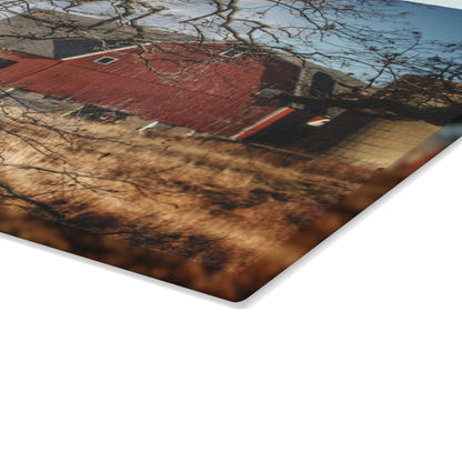 U R There Photography Greenwood Road Hidden Rustic Farmhouse Tempered-Glass Cutting Board