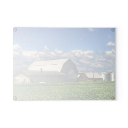 U R There Photography Lake Road Whites Rustic Farmhouse Tempered-Glass Cutting Board