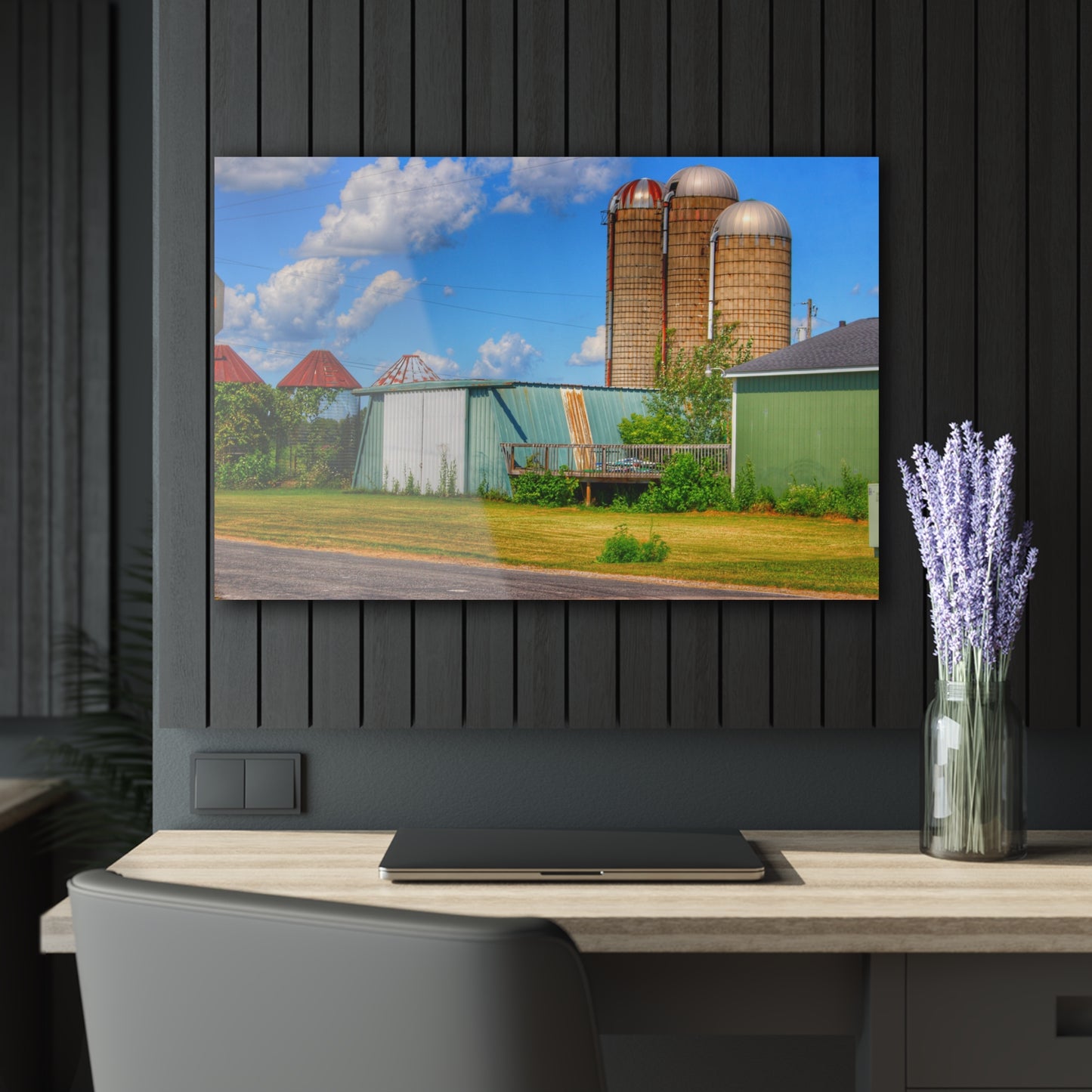 U R There Photography Morrish Road Silos I Rustic Farmhouse Acrylic Wall Print