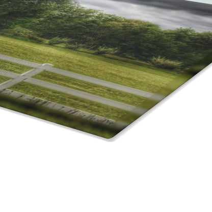U R There Photography Beyond the White Fence Rustic Farmhouse Tempered-Glass Cutting Board